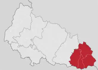 Poziția localității Raionul Rahău