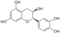 Epicatehina. Radicalul aril din poziţia 2 şi hidroxilul de la atomul 3 au configuraţie cis