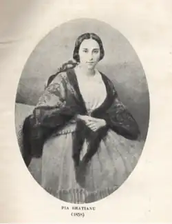 Caliopi-Pia Pleșoianu în 1858, la căsătoria cu Ion C. Brătianu