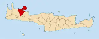 Poziția localității Chania