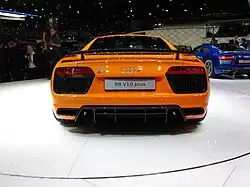 Rear view Audi R8 V10 plus