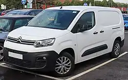 Citroën Berlingo van, are un design frontal diferit față de versiunea pentru pasageri