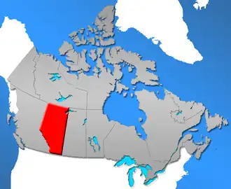 Poziția regiunii Provincia Alberta