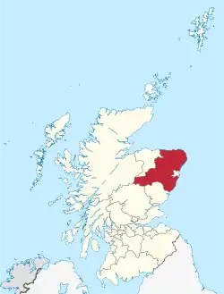 Poziția regiunii AberdeenshireSiorrachd Obar Dheathain