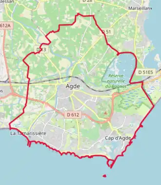 Poziția localității Agde