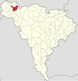 Localizarea în cadrul județului