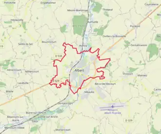 Poziția localității Albert