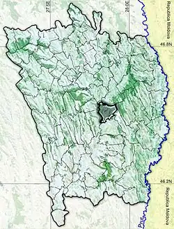 Amplasarea în cadrul județului