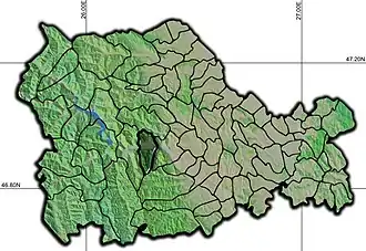 Amplasarea în cadrul județului