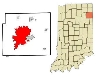 Poziția în cadrul statul Indiana, SUA