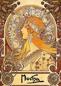 Calendar zodiacal de Alfonse Mucha (1896)