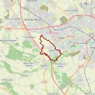 Poziția localității Angres