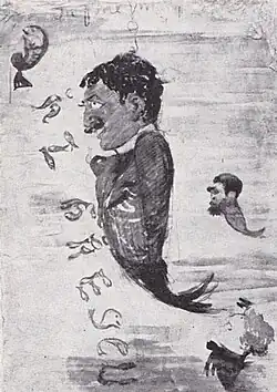 Caricatura Lăzărescu în chip de pește