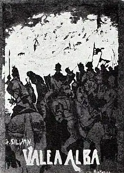 Proiect de copertă a romanului lui Gh. Becescu Silvan - Valea Alba