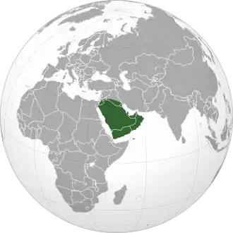 Poziția localității Peninsula Arabică