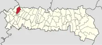 Amplasarea în cadrul județului