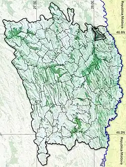 Amplasarea în cadrul județului