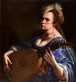 Autoportret, Cântăreață la lăută (1615-1617). Ulei pe pânză 77,5 × 71,8 cm. Ateneul Wadsworth, Hartford, Connecticut