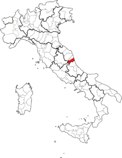 Poziția regiunii Provincia di Ascoli Piceno