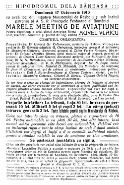 Afiș miting aviatic 17 octombrie 1910