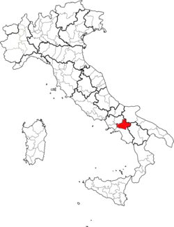 Poziția regiunii Provincia di Avellino