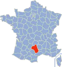 Poziția regiunii Aveyron