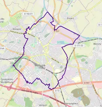 Poziția localității Béthune