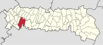 Amplasarea în cadrul județului