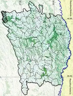 Amplasarea în cadrul județului