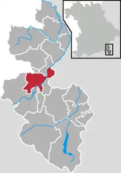 Poziția orașului Bad Reichenhall pe harta districtului Berchtesgadener Land