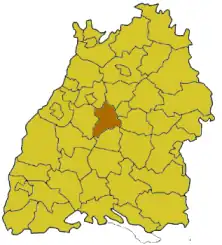 Poziția regiunii Districtul Böblingen