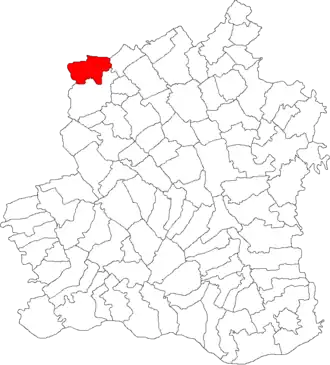 Amplasarea în cadrul județului