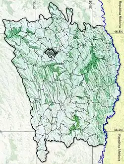 Amplasarea în cadrul județului