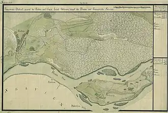 Cuvin în Harta Iosefină a Banatului, 1769-1772