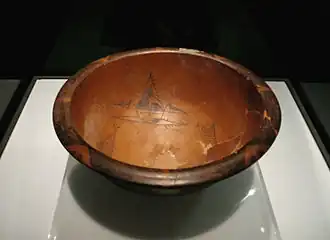 Bol pictat cu roșu și negru din perioada culturii Yangshao, China (4500 î.Hr.)