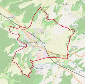 Poziția localității Bar-sur-Aube