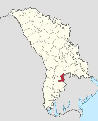 Raionul Basarabeasca pe harta Republicii Moldova