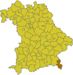 Poziția regiunii Districtul Brechtesgadener Land  (Brechtesgadener Land)