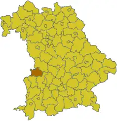Poziția regiunii Districtul Dillingen an der Donau
