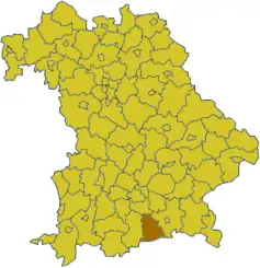 Poziția regiunii Districtul Miesbach