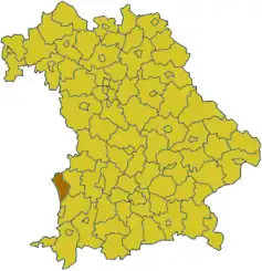 Poziția regiunii Districtul Neu-Ulm