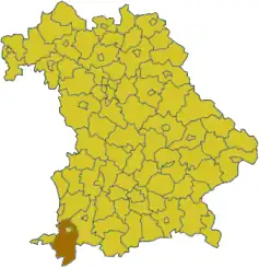 Poziția regiunii Districtul Oberallgäu