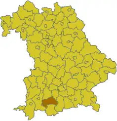 Poziția regiunii Weilheim-Schongau