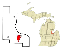 Location of Bay City, Michigan