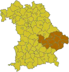 Poziția localității Bavaria Inferioară