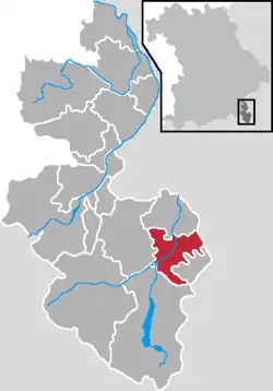 Poziția  Berchtesgaden pe harta districtului Berchtesgadener Land