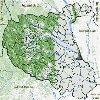 Amplasarea în cadrul județului