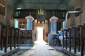 Fosta biserică greco-catolică „Sfânta Treime” (nava spre ieșire)