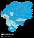 Harta etnică a Județului Bistrița-Năsăud, bazată pe recensâmăntul din 2011.