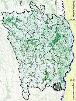 Amplasarea în cadrul județului